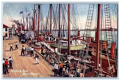 Mobile Alabama AL Postcard River Front Dock Port Raphael Tuck Sons C1910 Vintage • $19.95