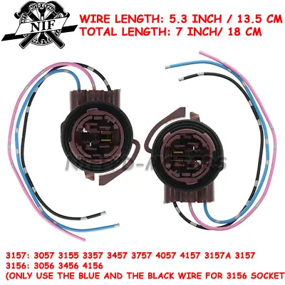 2pcs 3157 4157 Bulb Socket Pigtail Harness Wire Plug For Turn Signal Brake Light • $7.49