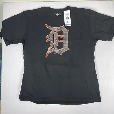 DETROIT TIGERS REALTREE BLACK XXL T Shirt 100% Recycled Material MADE IN USA • $29.95