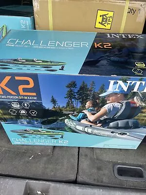 Intex 68306EP Challenger K2 Kayak 2 Person Inflatable Kayak Aluminum Oars New	 • $100