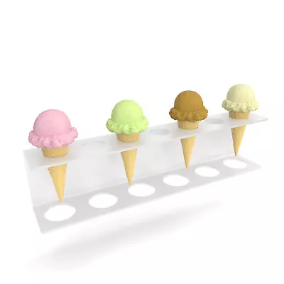 Ice Cream Cone Holder Display Stand 6 Or 7 Cones - White • £15.75