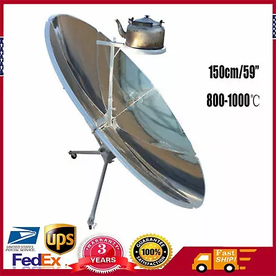 59  Parabolic Solar Cooker Outdoor Camping Cooking Boil Water Sun Oven 800-1000℃ • $78