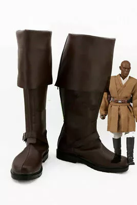 NEW Star Wars Mace Windu Cosplay Shoes Boots For Halloween Costume Custom • $62