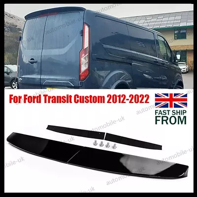 Gloss Black Rear Twin Barn Door Roof Spoiler For Ford Transit Custom 2013-19 Uk • £47.99