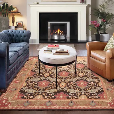 $374.99 • Buy Multi Sizes Handmade William Morris 100% Wool Arts & Craft Area Rug Brown