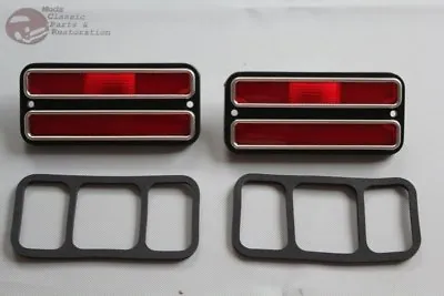 Chevy GMC Truck Blazer Jimmy Suburban Rear Side Marker Lamps Red Chrome Trim New • $50.95