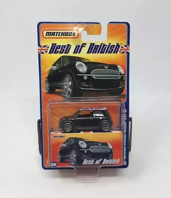 Matchbox Best Of British Mini Cooper S - Black With Union Jack Flag On The Roof • $25.86