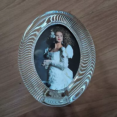 Polished Portrait MIKASA Crystal Clear Glass Oval Picture Photo Frame 6 1/4 X 5  • $10.98