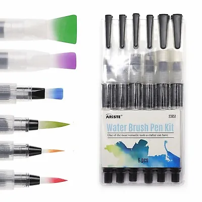 $11.99 • Buy Watercolor Brush Pens, Set Of 6 Refillable Art Water Brush For Painting Markers