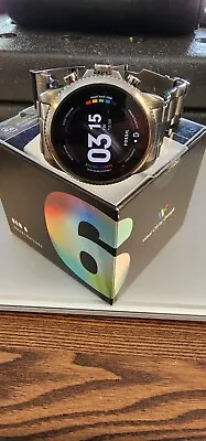 $310 • Buy Fossil Gen 6 44mm Case With Link Band Smart Watch - Smoke Stainless Steel...