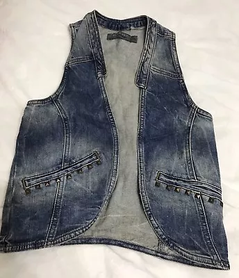 Zara Basic Jeanswear Denim Woman Front Open Vest Size Small • $19.59