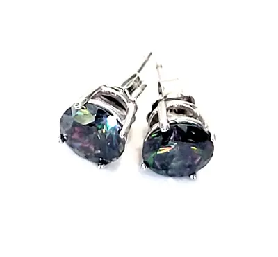 Dazzling 925 Silver Earrings Mystic Crystal 7mm Elegant Boho Fun 832 • $12.06