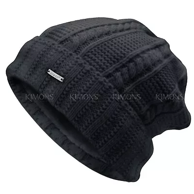 Knit Unisex Slouchy Cuff Baggy Beanie Blank Winter Hat Cap Skull Beret Ski Solid • $9.95