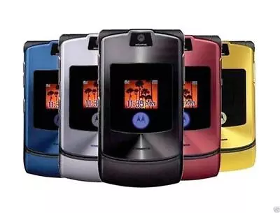 Original Motorola RAZR V3 Flip Mobile Phone Unlocked Cellphone Camera Bluetooth • $27.99