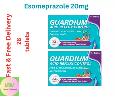 Esomeprazole 20mg-Guardium Gastro-Resistant Tablet For Acid Reflux Control - 28 • £18.49