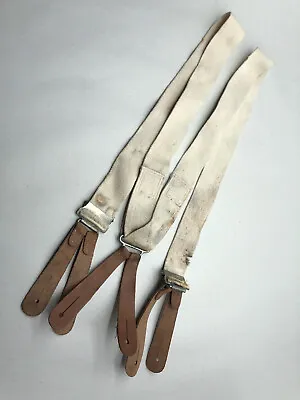 Original WW2 British Army / RAF Trouser Suspenders With Leather Tabs • $25.25