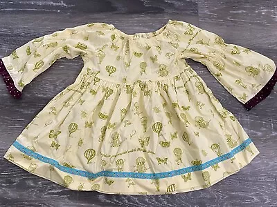 Matilda Jane Paint By Numbers Hot Air Balloon Limelight Peasant Top Girls Sz 6  • $7.99