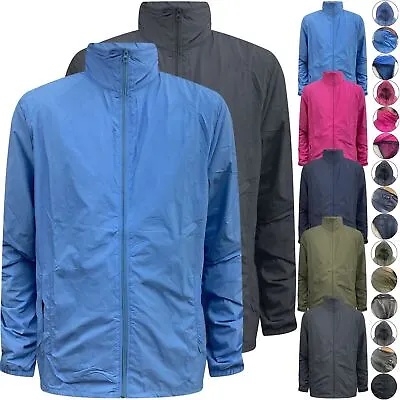 Mens Ladies Lightweight Rain Jacket Coat Hooded Pac A Way Showerproof Mac Hood • £8.99