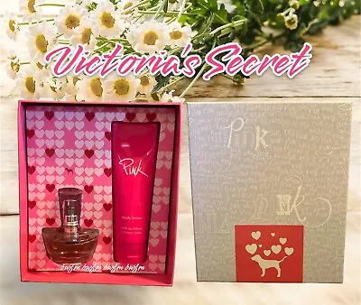 New Victoria Secret Original Pink Perfume And Lotion 2 Pcs Gift Box Set Rare • $150