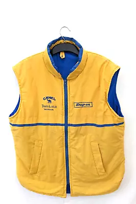 Team Lotus Gilet Mens XL Yellow Blue Bodywarmer 80s Honda Camel Vtg England • $55.83