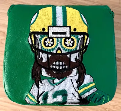 Rare Custom Sugar Skull Golf Green Bay Packers Aaron Rodgers Mallet Putter Cover • $199.99