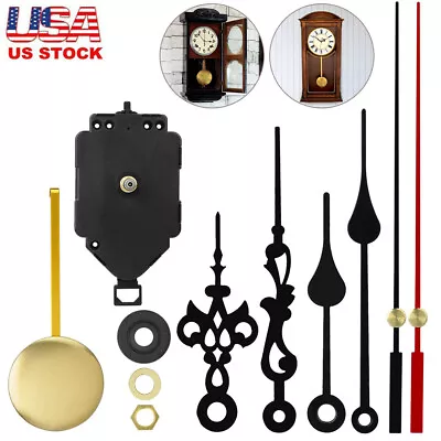 Replacement Quartz Clock Movement Mechanism DIY Repair Kit Tool Parts W/Pendulum • $9.92