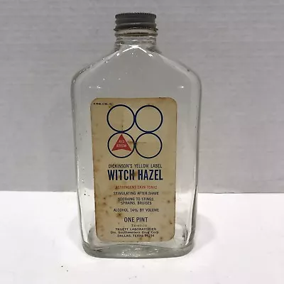 Vintage 1970's Dickinson's Witch Hazel Glass Bottle With Metal Lid Advertising • $12.95