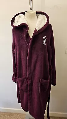 Victoria Secretdressing Gown Burgandy Red Fleece Lined Hood Size M/12  • £5