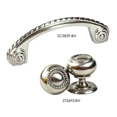 Rope Knob Pull Handle Kitchen/Bathroom Cabinet Hardware W/ BackPlate Nickel KPT • $99.56