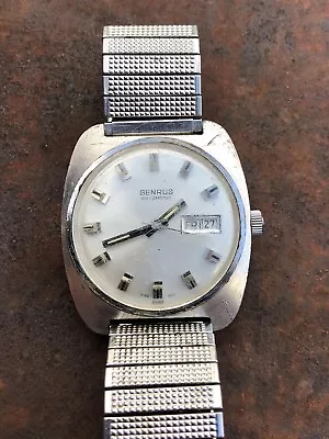 Vintage Benrus Automatic  Men's Swiss Watch With Day Date 7130 350 • $54.99