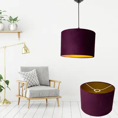 Velvet Light Shades Ceiling Pendant Table Floor Shades Large Size Available. • £27.99