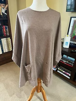 J. Jill Pure Jill Tunic Top Tan/brown Poncho Top Pockets Dolman Slv M/L • $22