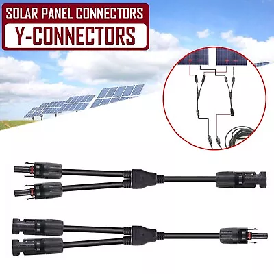 Solar Panel Y Connector Cable Plug Inline Solar Panel Branch IP67 2 Connection • $20.99