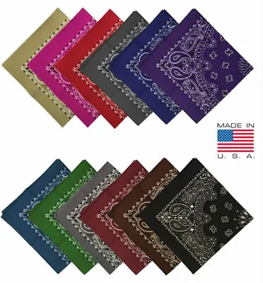 USA Made Military Army Trainmen Paisley 22 / Bandana Made In US (Set Of 3) • $14.95