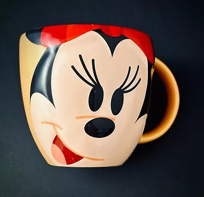 Minnie Mouse Large Yellow Coffee Cup Mug Disney Parks Mouse Wares Face 16 Oz • $21.99