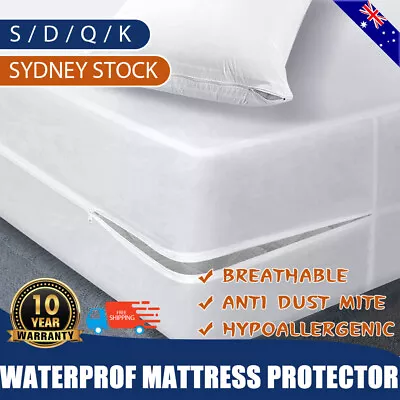 $28.99 • Buy Dust Mite, Bed Bug, Mattress Protector Cover Encasement Single/Double/Queen/King