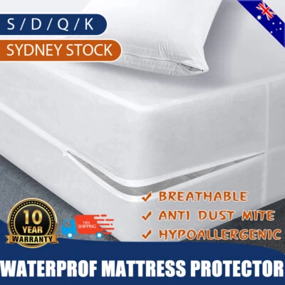 $28.99 • Buy Dust Mite, Bed Bug, Mattress Protector Cover Encasement Single/Double/Queen/King