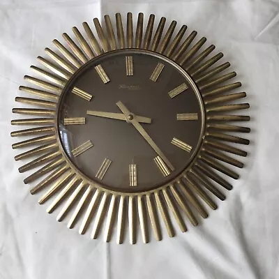 70’s Richter Starburst Clock  Mid Century Retro Classic Battery Working Kitsch • £110