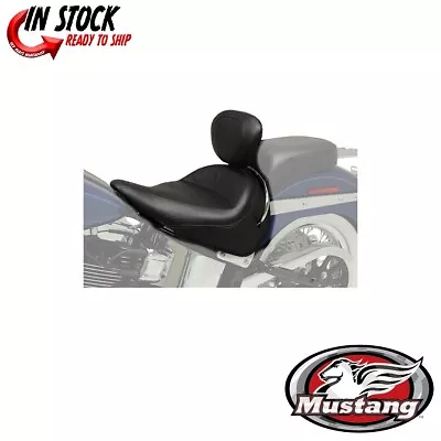 Mustang Wide Vintage Driver Seat W/ Backrest For 2005-17 Harley Softail FLSTN • $634.80