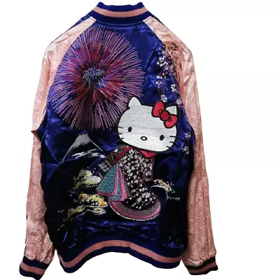 Sukajan Hello Kitty Geisha Kimono Sanrio Japan Satin Embroidery Souvenir L Size • $432