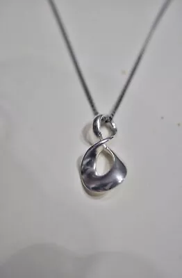 $129 • Buy Georg Jensen Sterling Silver Infinity Necklace Pendent On Chain