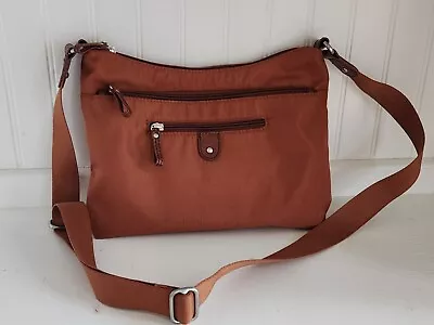 Osgoode Marley Cooper Brown Nylon Leather  Crossbody Bag Organizer • $15