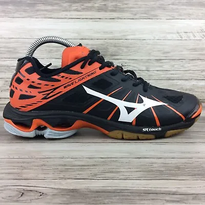 Mizuno Black Orange Wave Lightning Volleyball Sneakers Women Size 8.5 V1GC15004 • $15.28