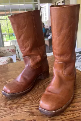 Frye Mens Brown Leather Tall Boots - Size 12 - Square Toe - 15  Tall • $95