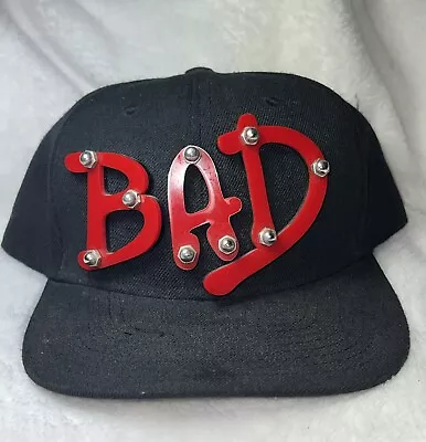 RARE Paislee “BAD” Hat Cap Y2K Snap Back Studded Black Michael Jackson • $45