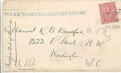 1912 SS Kaiser Wilhelm Der Grosse NORDDEUTSCHER LLOYD Oceanliner R. DAHL ENGLAND • $34.30