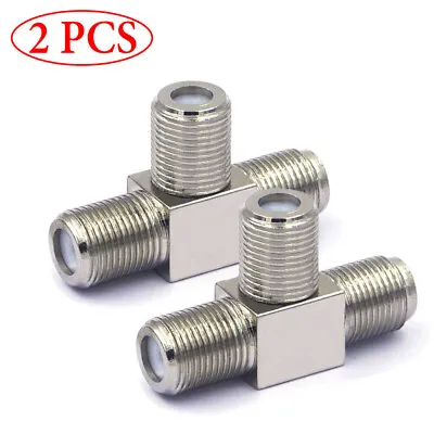 2PCS F Type Connector Triple 3 Way Splitter TV RF Coaxial Coax Adapter • $5.40