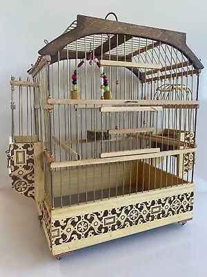 Hand Made Bird Cage Mule Finch Canary Wooden Presents (S) • £96