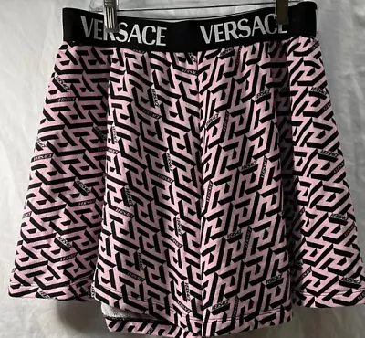 Versace Pink Black Logo SKORT Skirt Shorts Shorts 14A $300  • $89.99