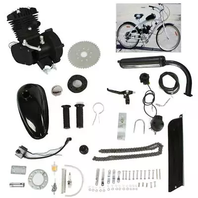 $98.99 • Buy 50cc 2Stroke Cycle Bike Engine Motor Petrol Gas Kit Bicycle Chrome Black
